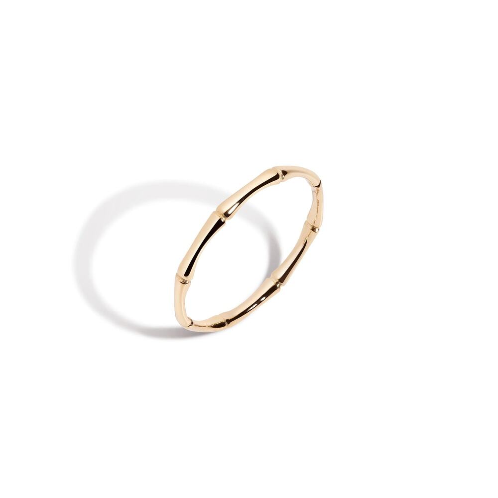 Aurate Gold Bamboo Ring - 3 Gold Plated